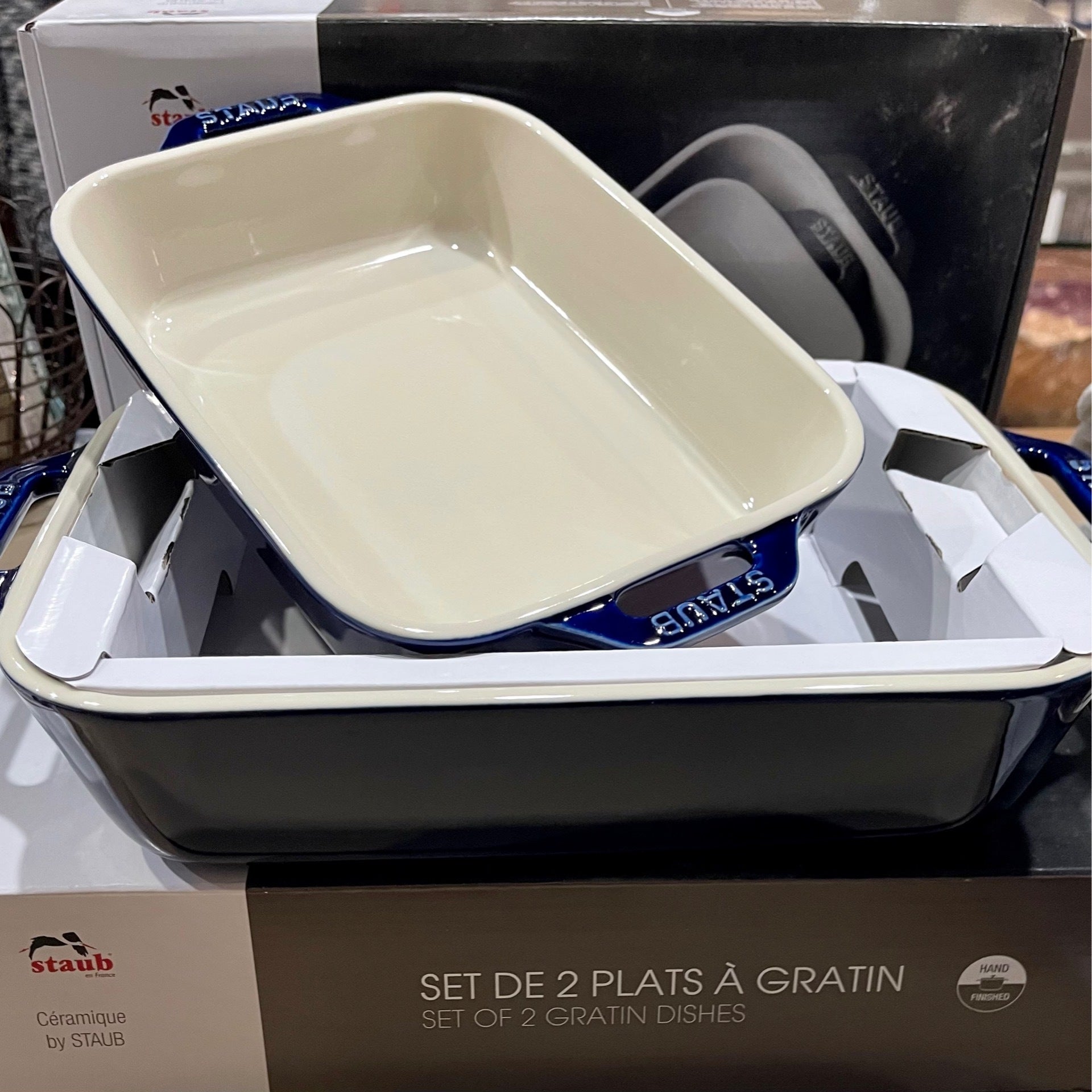 Staub Ceramic - Oval Baking Dishes/ Gratins 2-pc, Oval, Dish Set, Cherry